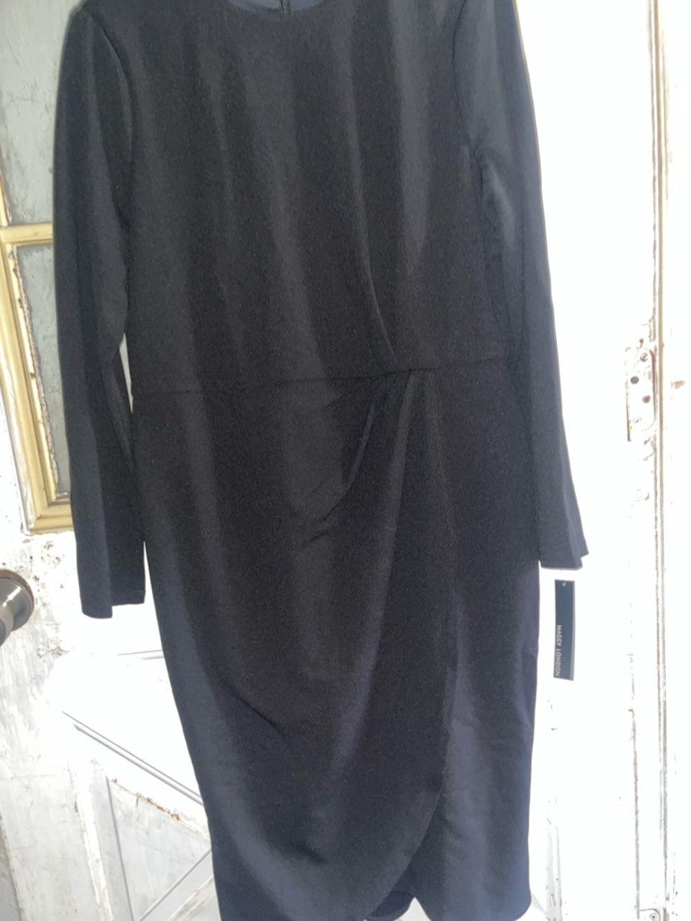 NWT Maggy London Black Long Sleeve Midi Sheath Dress